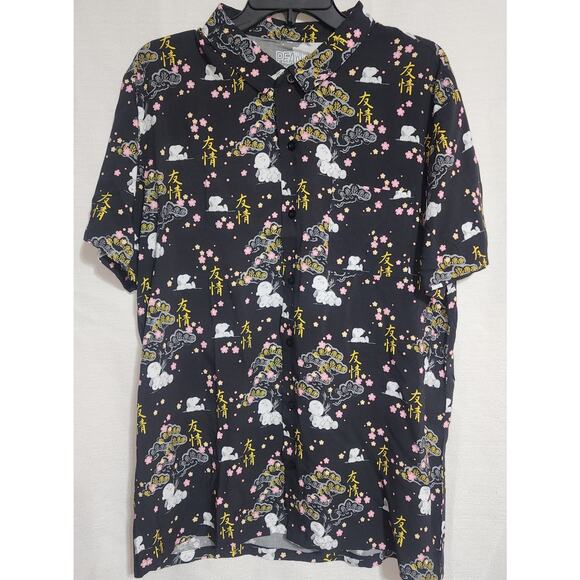 Snoopy and Charlie short sleeve button down shirt men size large - Picture 1 of 7